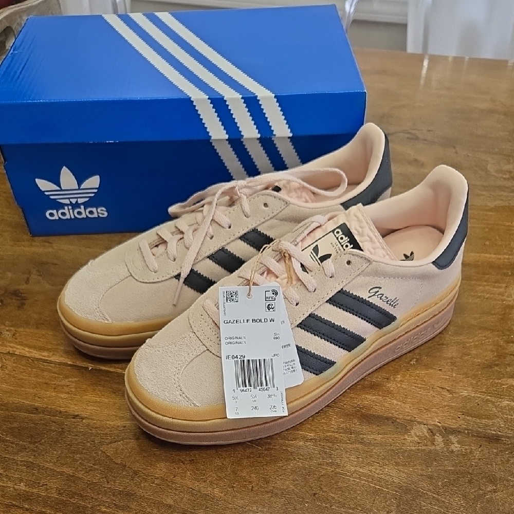 Adidas Gazelle Bold Sneakers in Peach and Black